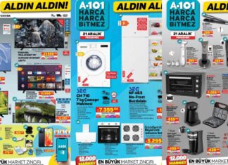 A101 Aldın Aldın kataloğunda bu hafta! 21 Aralık Perşembe