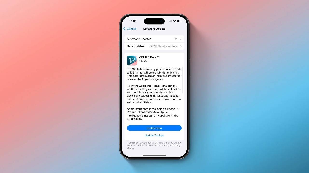 iOS 18.1 Beta 2