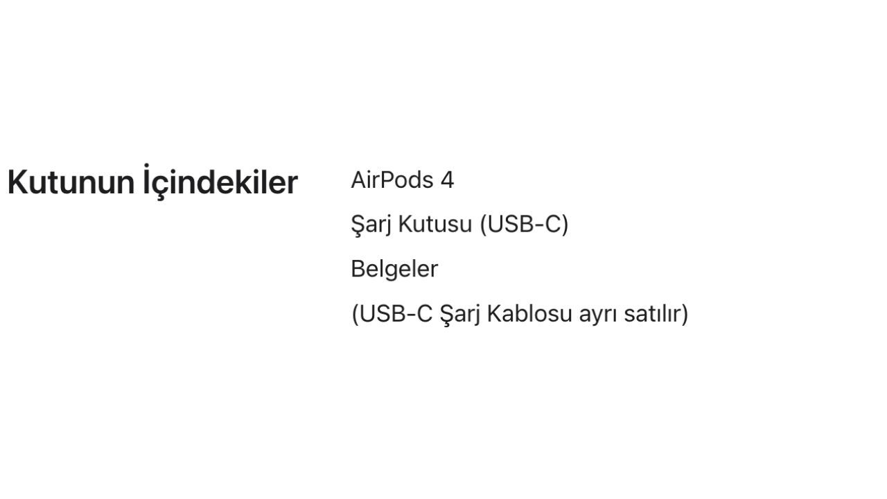 Apple şarj kablosu airpods 4