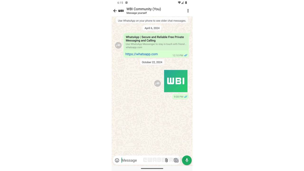 WhatsApp Galeri Kısayolu özellik