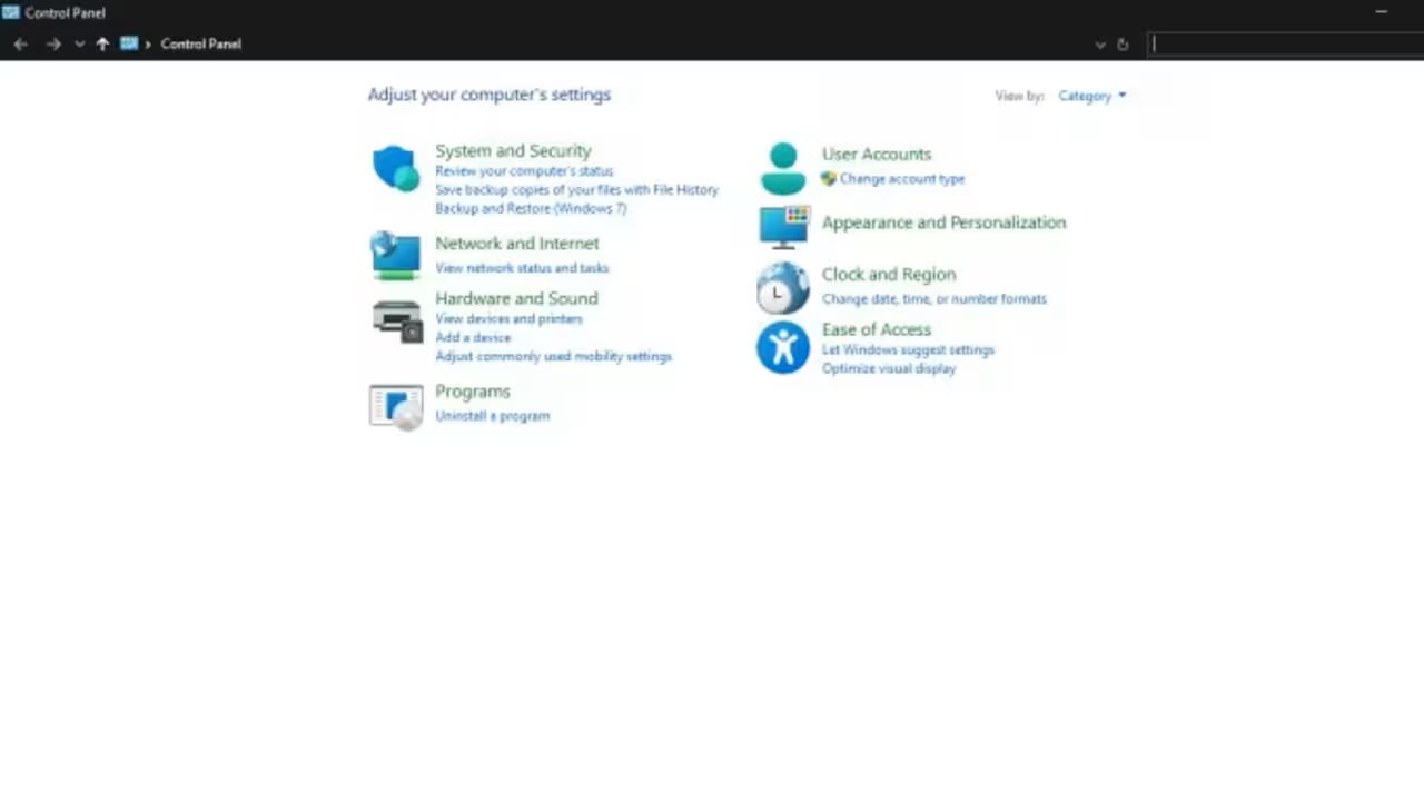 Windows denetim masası