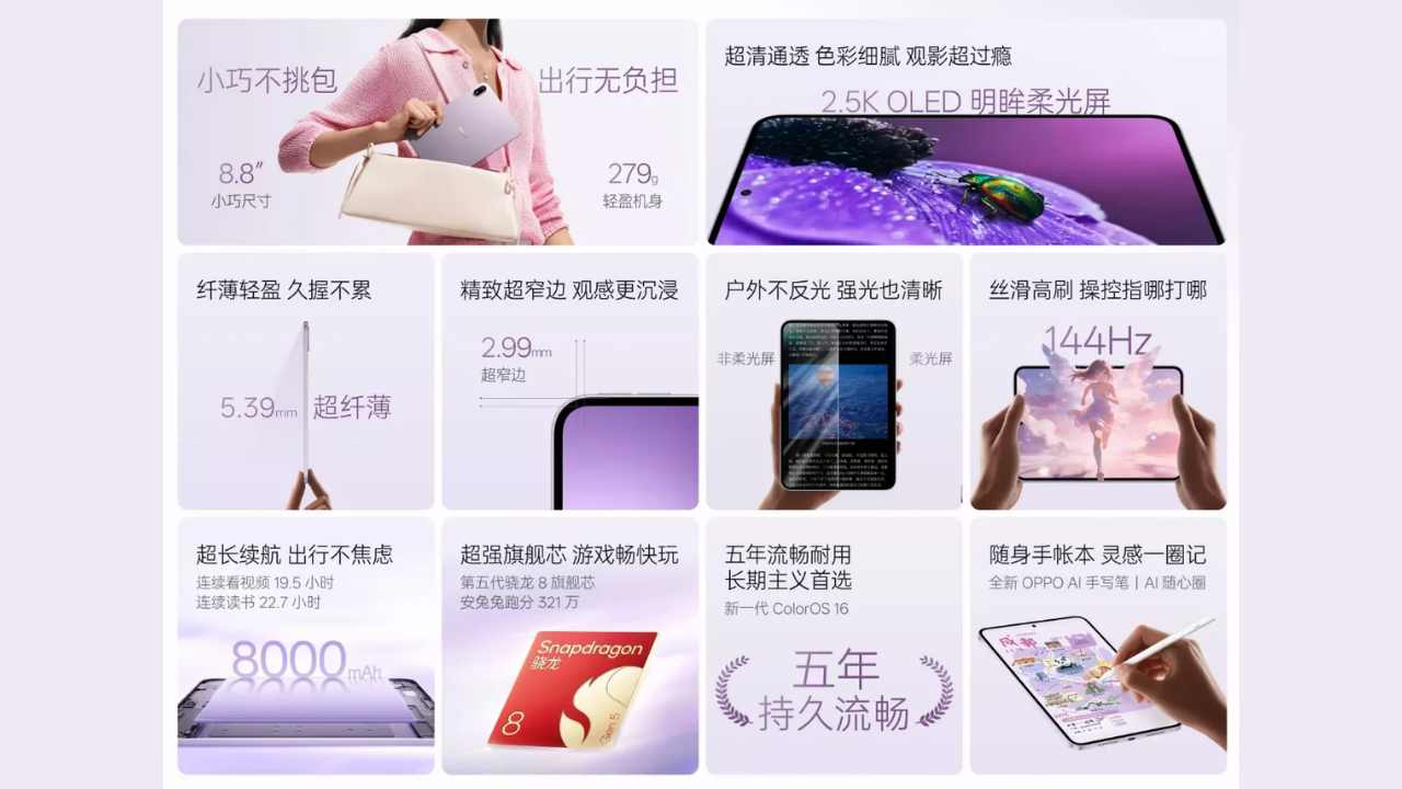 OPPO Pad Mini özellikleri