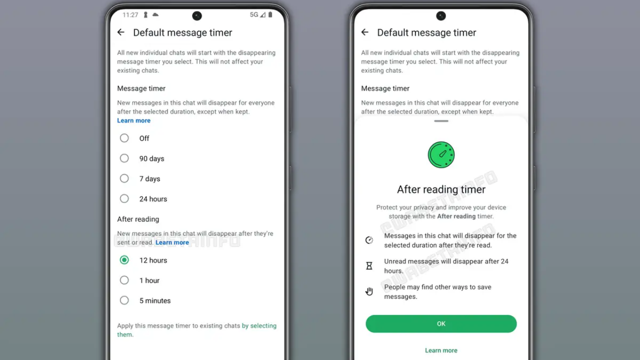 WhatsApp mesaj silme özelliği