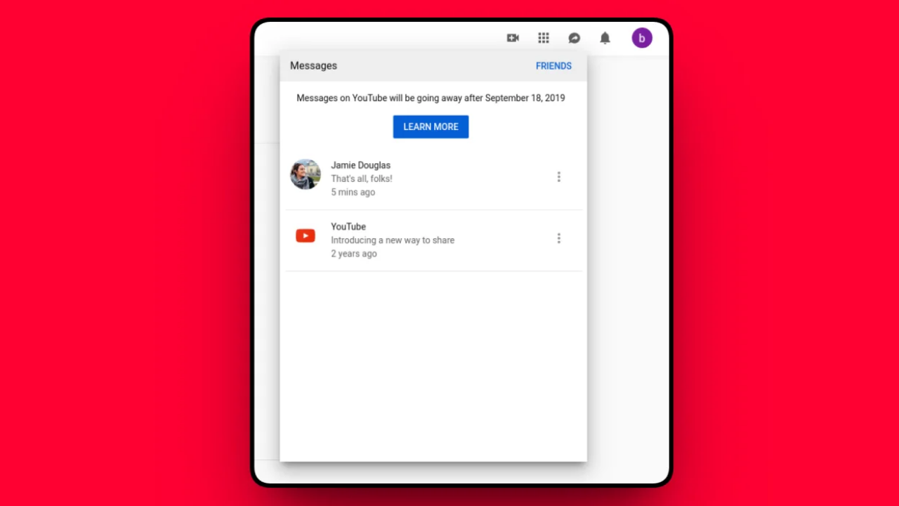 YouTube mesajlaşma özelliği