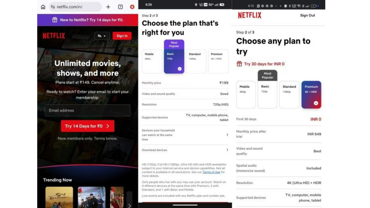 Netflix ücretsiz deneme