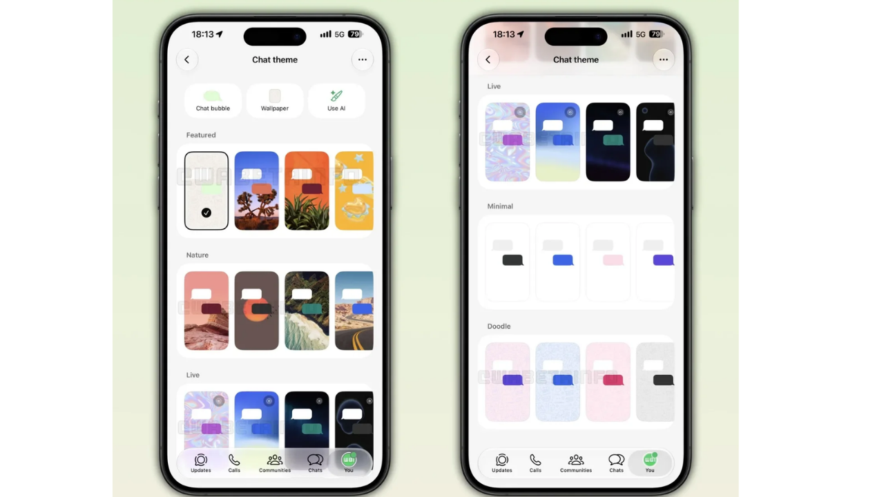 WhatsApp yeni sohbet temaları