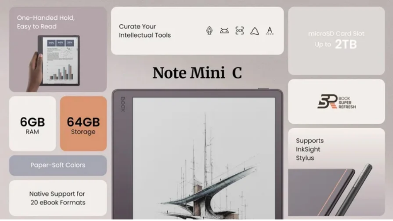 Boox Note Mini C özellikleri