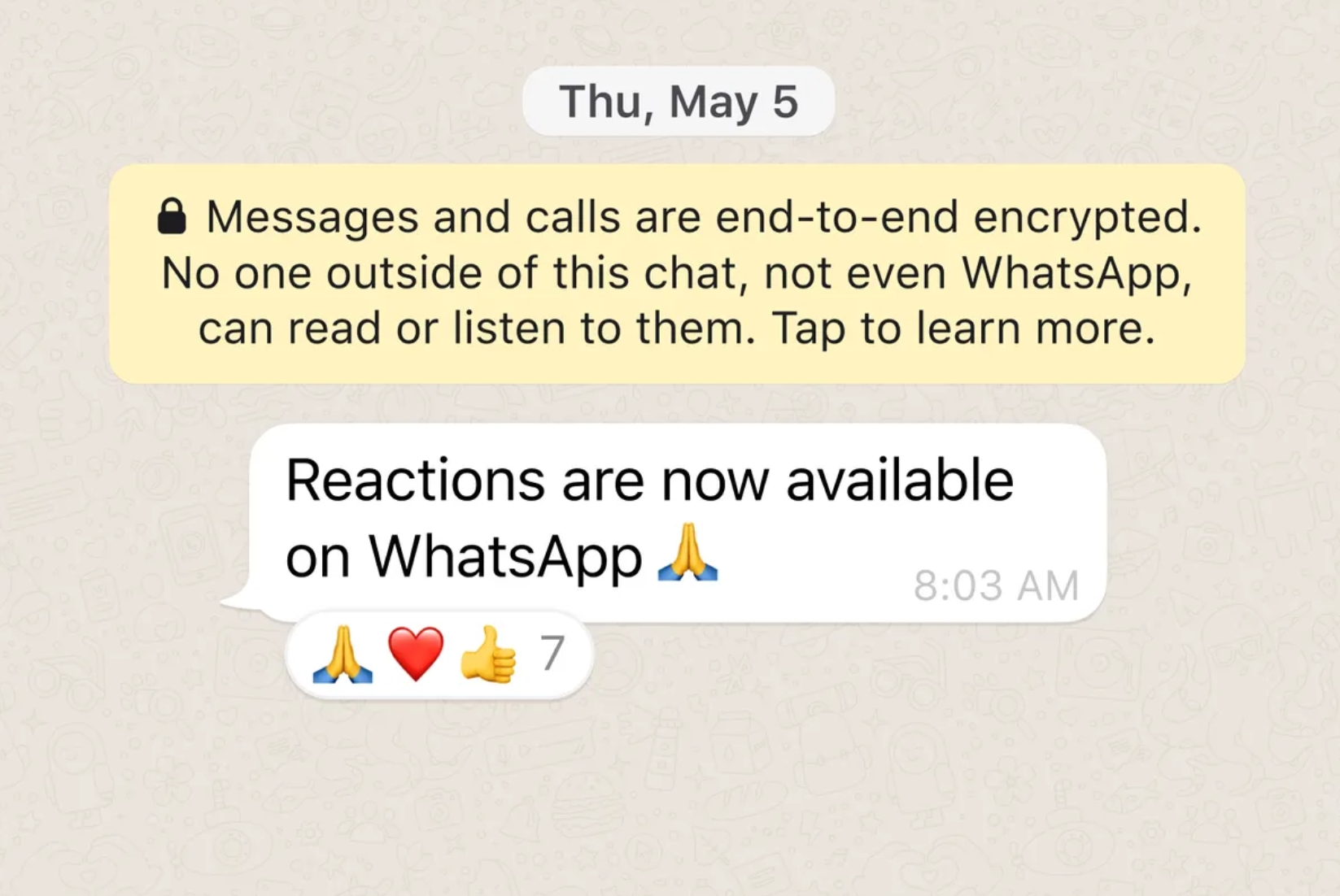 Whatsapp emoji tepki özelliği