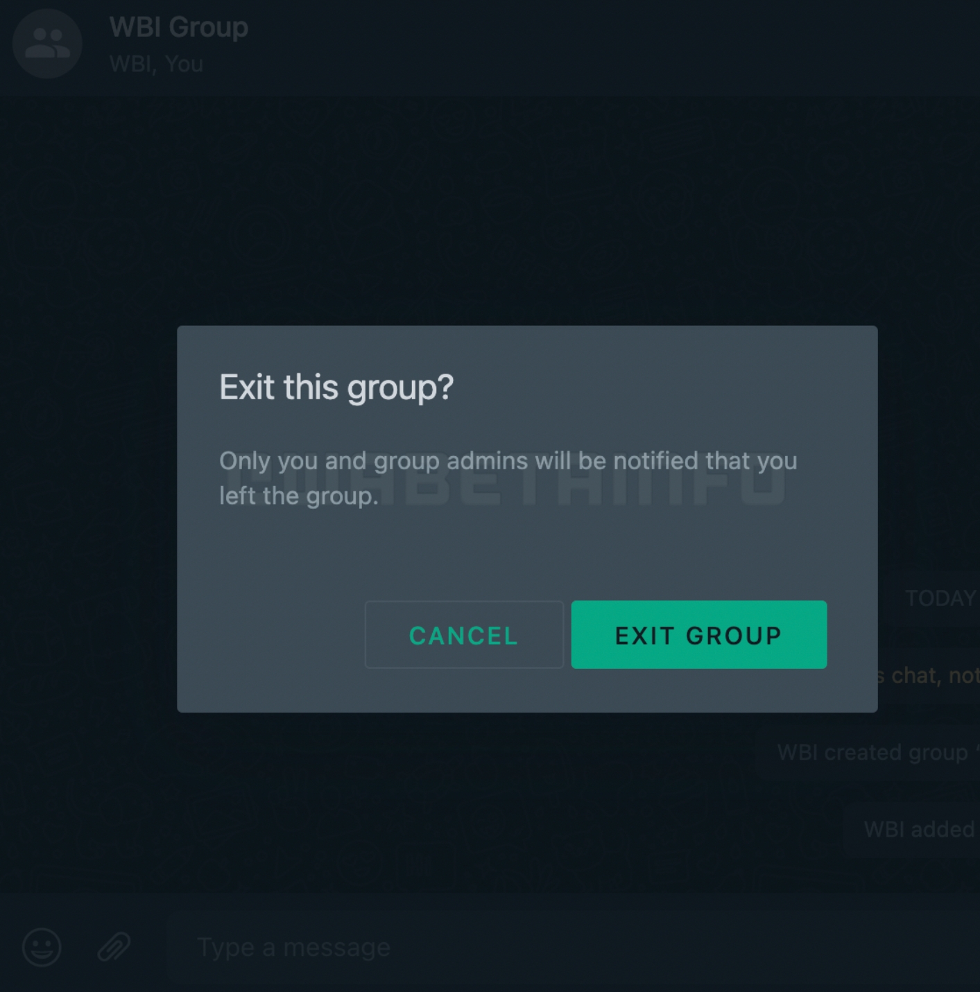 Whatsapp gruptan sessizce ayrılma